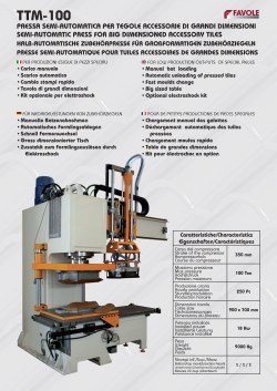 TTM-100 PRESSA SEMI-AUTOMATICA PER TEGOLE ACCESSORIE DI GRANDI DIMENSIONI SEMI-AUTOMATIC PRESS FOR BIG DIMENSIONED ACCESSORY TILES